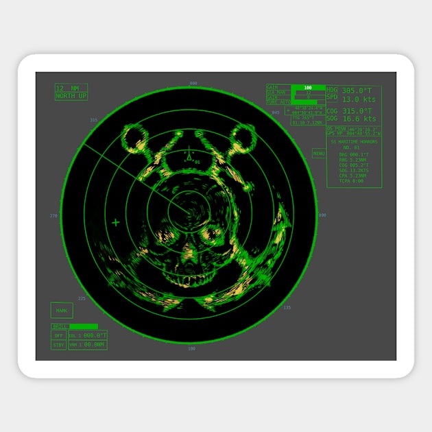 Maritime Horrors Radar Design Magnet by dragonrise_studio